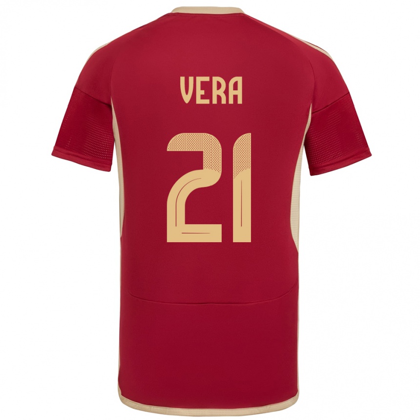 Niño Fútbol Camiseta Venezuela Andry Vera #21 Borgoña 1ª Equipación 24-26 México