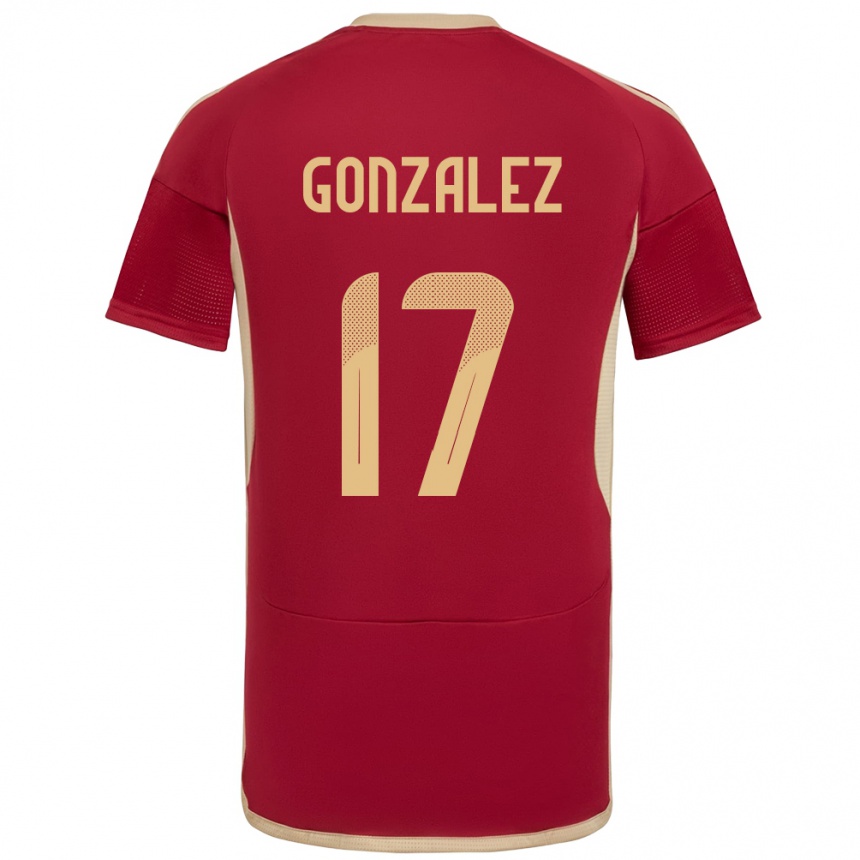 Niño Fútbol Camiseta Venezuela Mayken González #17 Borgoña 1ª Equipación 24-26 México