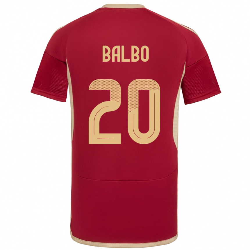 Niño Fútbol Camiseta Venezuela Luis Balbo #20 Borgoña 1ª Equipación 24-26 México