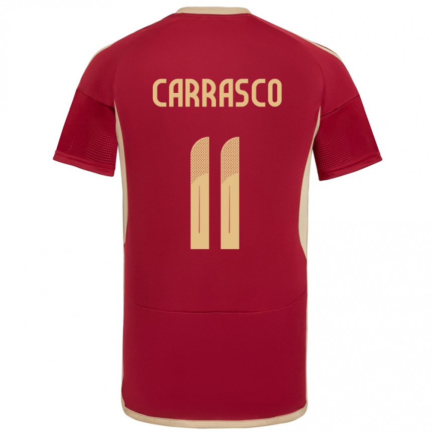 Niño Fútbol Camiseta Venezuela Raiderlin Carrasco #11 Borgoña 1ª Equipación 24-26 México