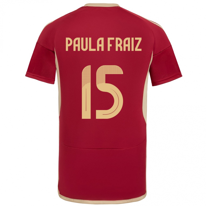 Niño Fútbol Camiseta Venezuela Ana Paula Fraiz #15 Borgoña 1ª Equipación 24-26 México