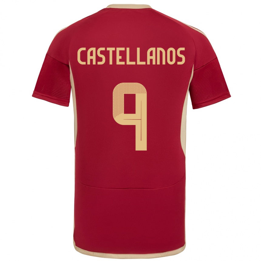 Niño Fútbol Camiseta Venezuela Deyna Castellanos #9 Borgoña 1ª Equipación 24-26 México