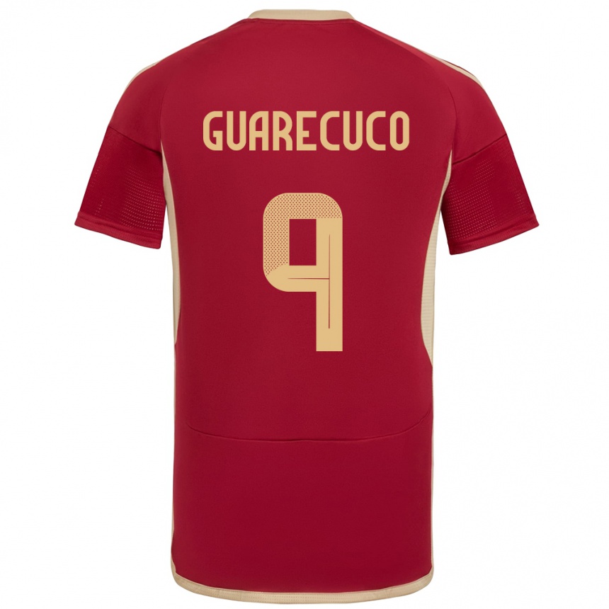 Niño Fútbol Camiseta Venezuela Joemar Guarecuco #9 Borgoña 1ª Equipación 24-26 México