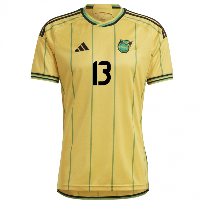 Niño Fútbol Camiseta Jamaica Javanae Jones #13 Amarillo 1ª Equipación 24-26 México