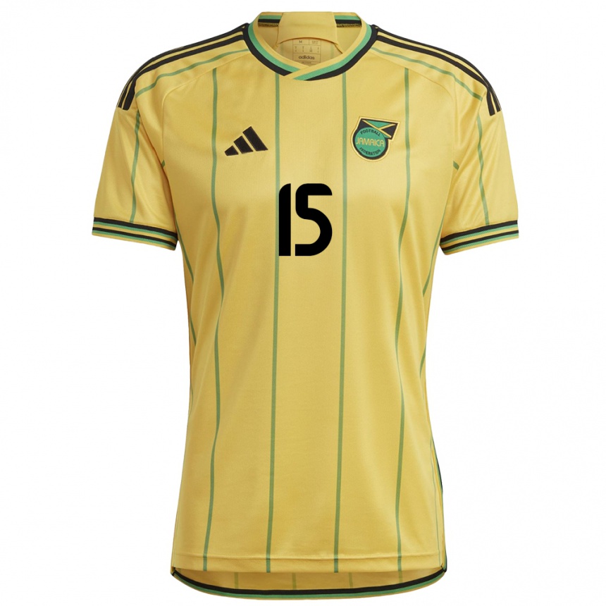 Niño Fútbol Camiseta Jamaica Mikayla Dayes #15 Amarillo 1ª Equipación 24-26 México