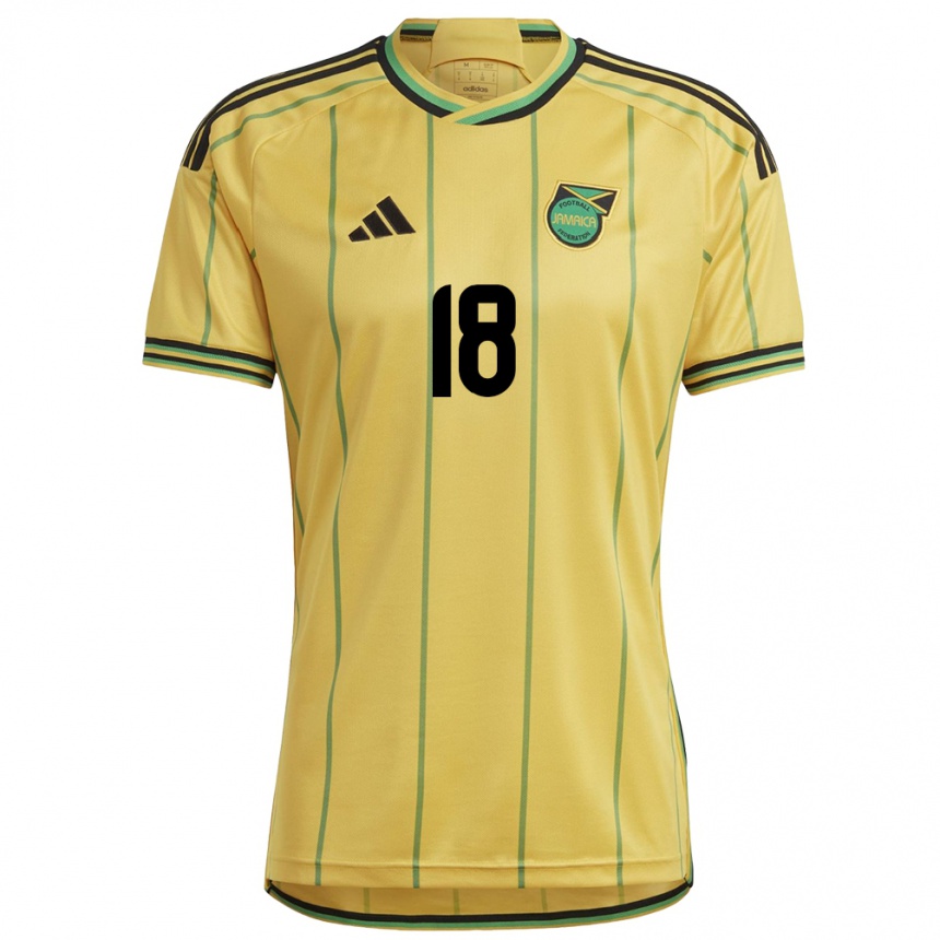 Niño Fútbol Camiseta Jamaica George Grant #18 Amarillo 1ª Equipación 24-26 México