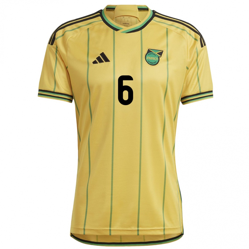 Niño Fútbol Camiseta Jamaica Logan Mcfadden #6 Amarillo 1ª Equipación 24-26 México