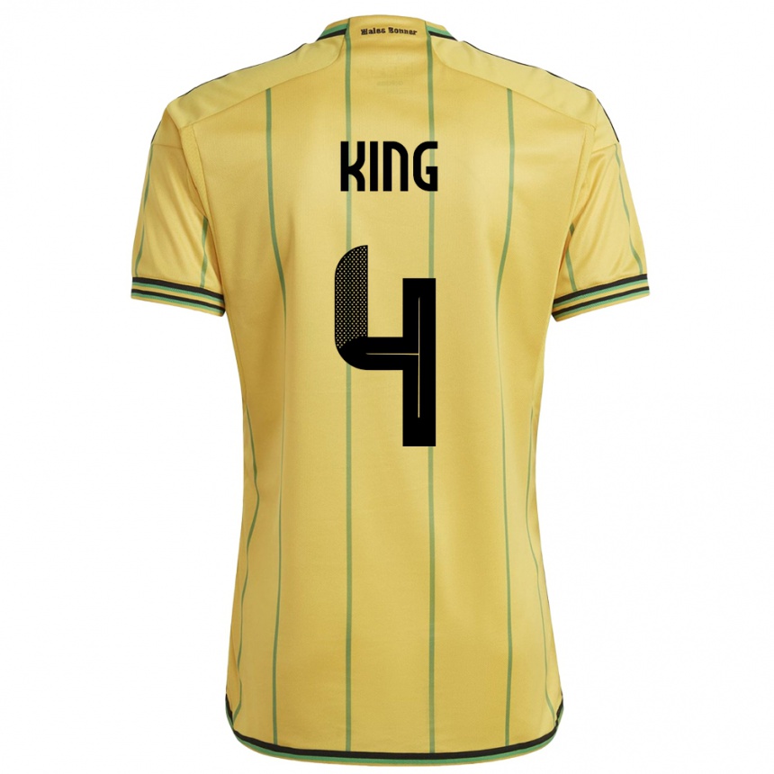 Niño Fútbol Camiseta Jamaica Richard King #4 Amarillo 1ª Equipación 24-26 México