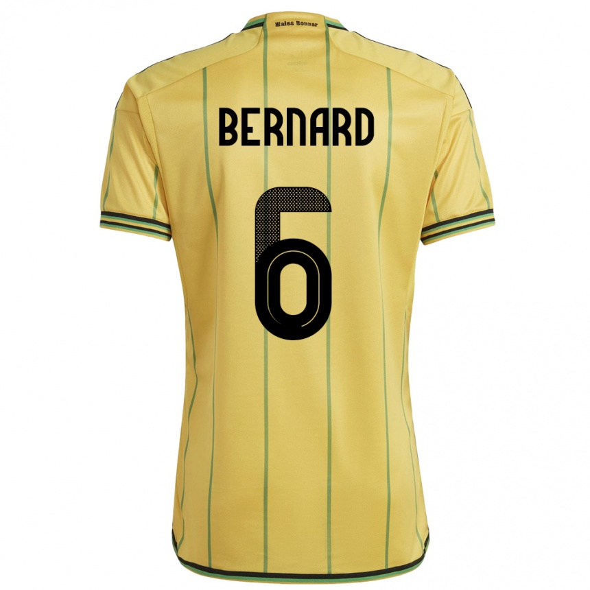 Niño Fútbol Camiseta Jamaica Di'shon Bernard #6 Amarillo 1ª Equipación 24-26 México