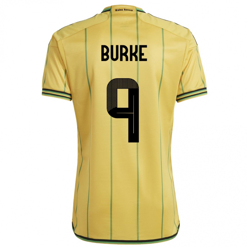 Niño Fútbol Camiseta Jamaica Cory Burke #9 Amarillo 1ª Equipación 24-26 México