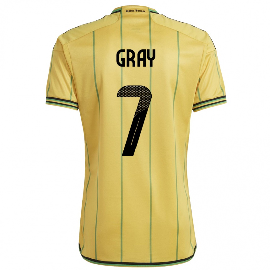 Niño Fútbol Camiseta Jamaica Demarai Gray #7 Amarillo 1ª Equipación 24-26 México