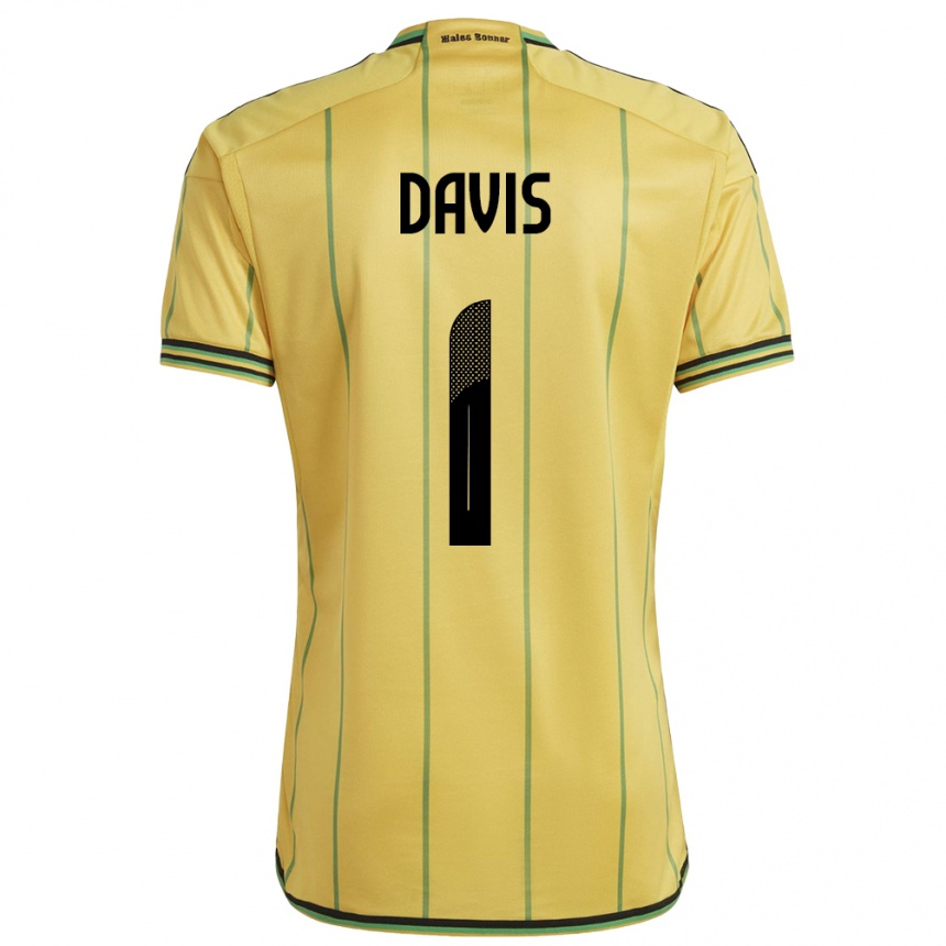 Niño Fútbol Camiseta Jamaica Shaquan Davis #1 Amarillo 1ª Equipación 24-26 México