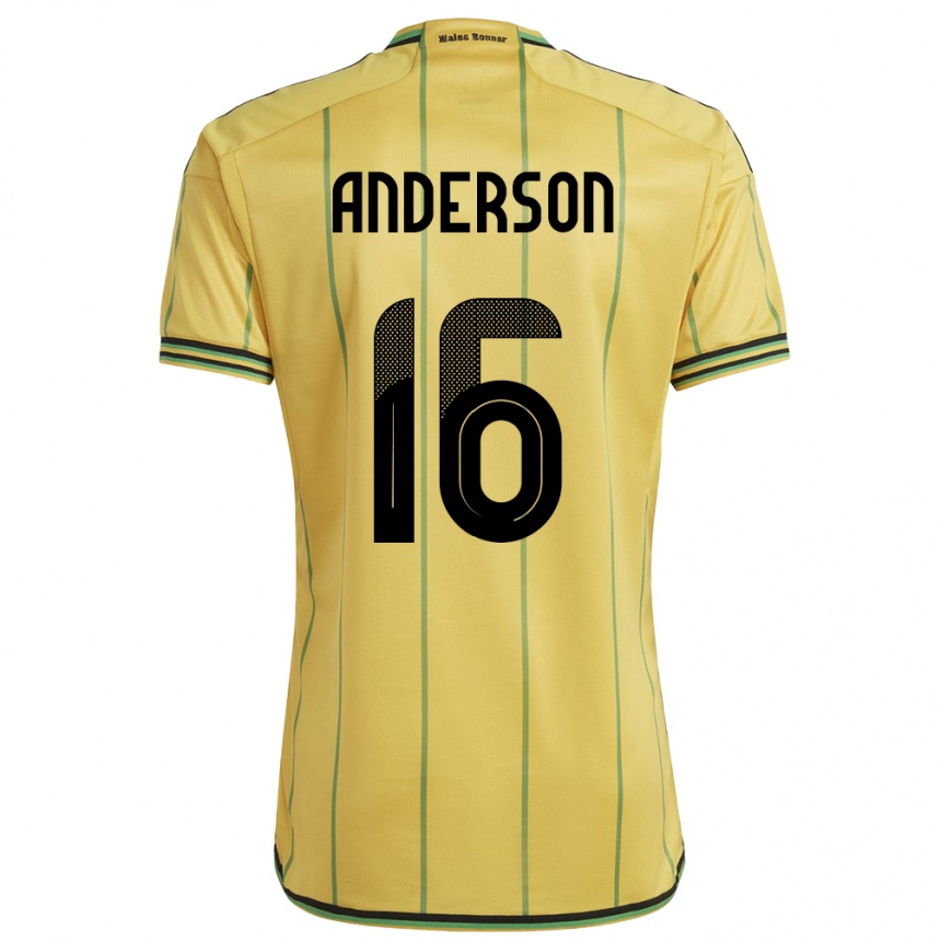 Niño Fútbol Camiseta Jamaica Karoy Anderson #16 Amarillo 1ª Equipación 24-26 México