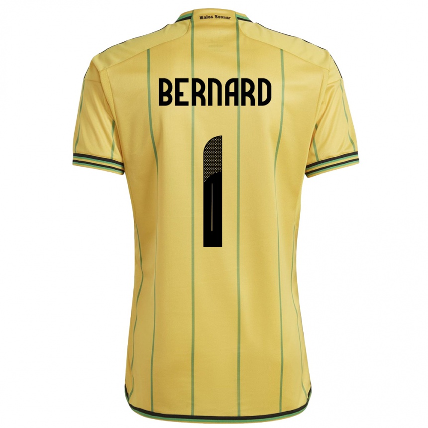 Niño Fútbol Camiseta Jamaica Akeem Bernard #1 Amarillo 1ª Equipación 24-26 México