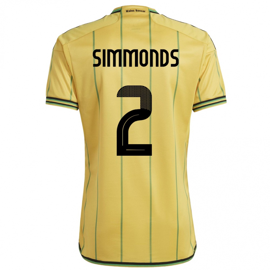 Niño Fútbol Camiseta Jamaica Nicholas Simmonds #2 Amarillo 1ª Equipación 24-26 México