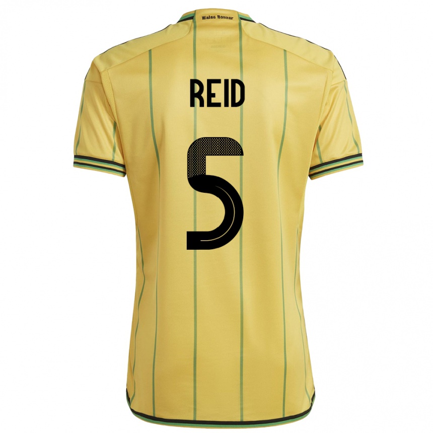 Niño Fútbol Camiseta Jamaica Adrian Reid #5 Amarillo 1ª Equipación 24-26 México