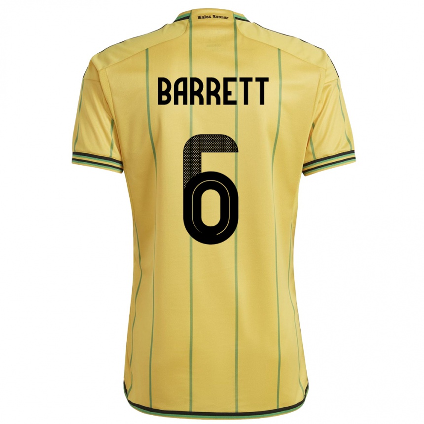 Niño Fútbol Camiseta Jamaica Ronaldo Barrett #6 Amarillo 1ª Equipación 24-26 México