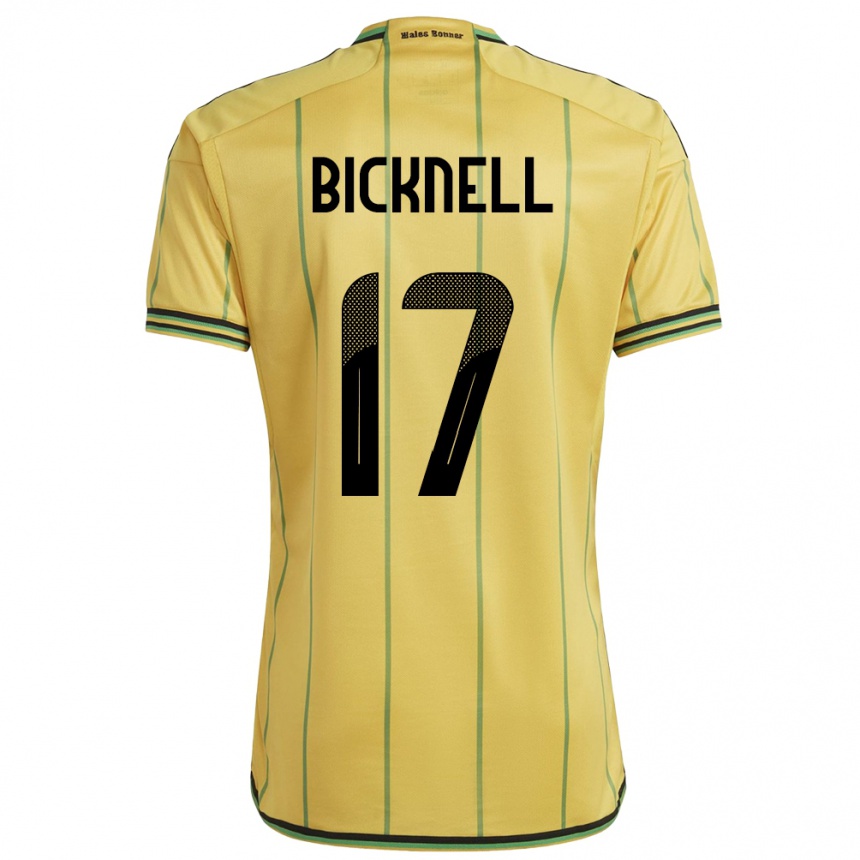 Niño Fútbol Camiseta Jamaica Alexander Bicknell #17 Amarillo 1ª Equipación 24-26 México