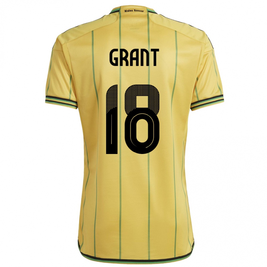 Niño Fútbol Camiseta Jamaica George Grant #18 Amarillo 1ª Equipación 24-26 México