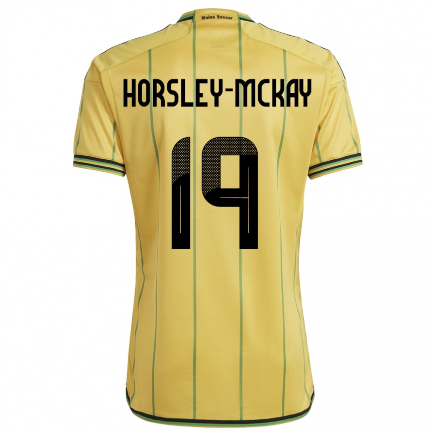 Niño Fútbol Camiseta Jamaica Kyron Horsley-Mckay #19 Amarillo 1ª Equipación 24-26 México