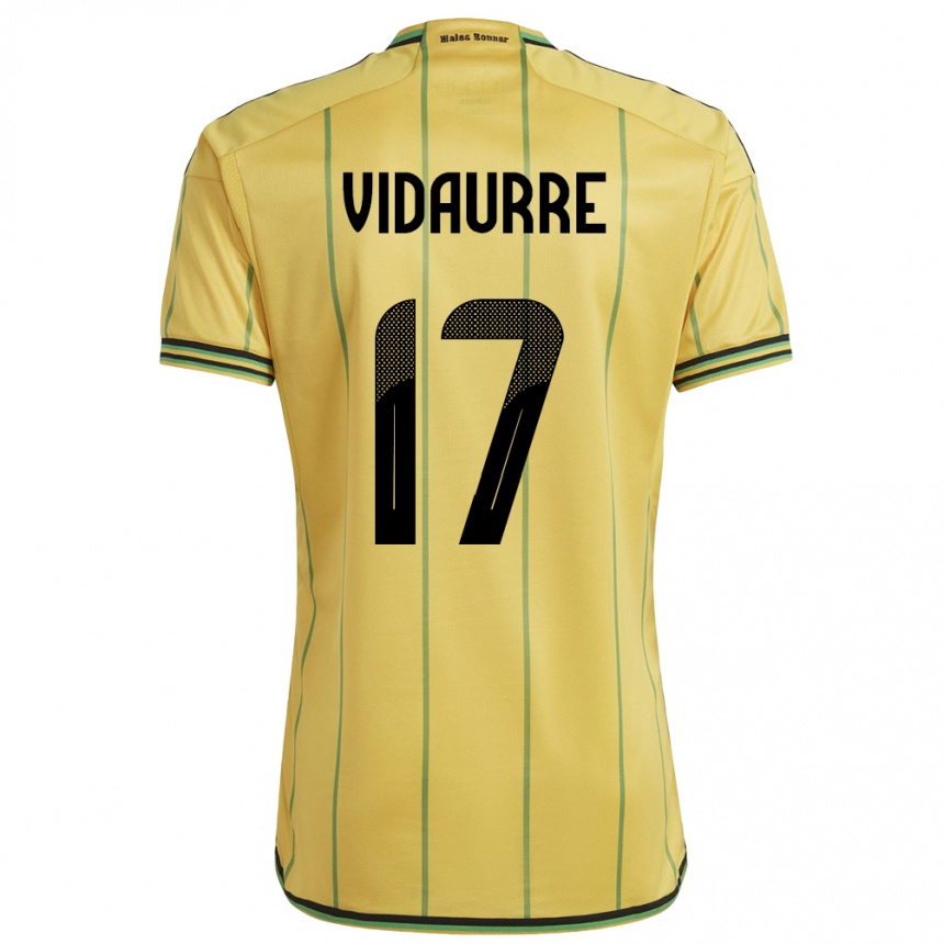 Niño Fútbol Camiseta Jamaica Zoe Vidaurre #17 Amarillo 1ª Equipación 24-26 México