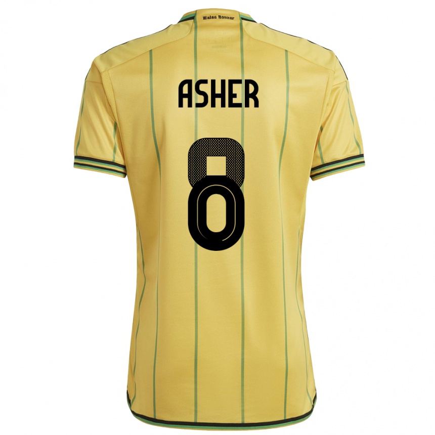 Niño Fútbol Camiseta Jamaica Chinyelu Asher #8 Amarillo 1ª Equipación 24-26 México