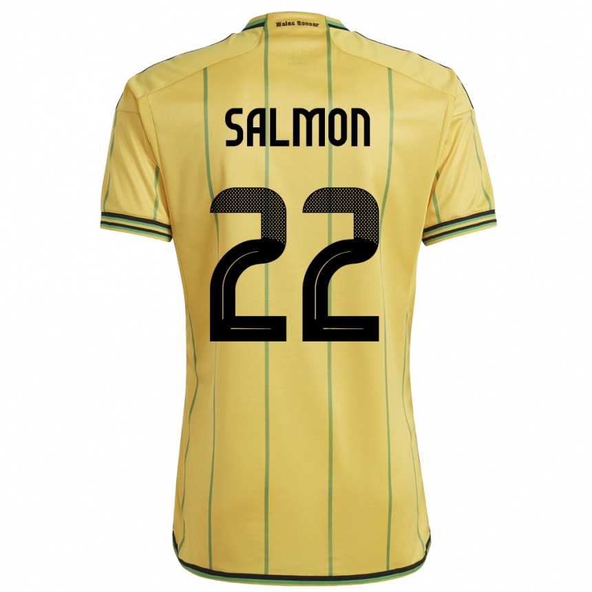 Niño Fútbol Camiseta Jamaica Christina Salmon #22 Amarillo 1ª Equipación 24-26 México