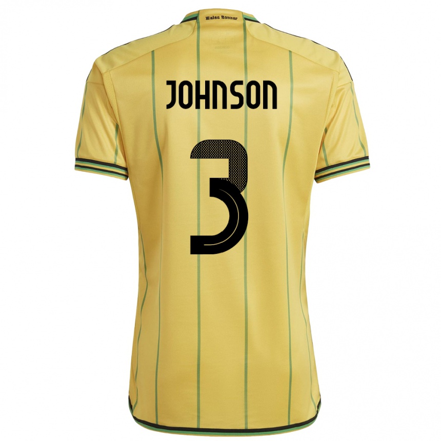 Niño Fútbol Camiseta Jamaica Melissa Johnson #3 Amarillo 1ª Equipación 24-26 México