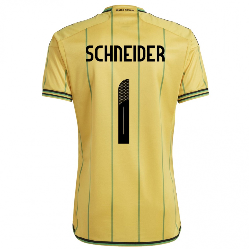 Niño Fútbol Camiseta Jamaica Sydney Schneider #1 Amarillo 1ª Equipación 24-26 México