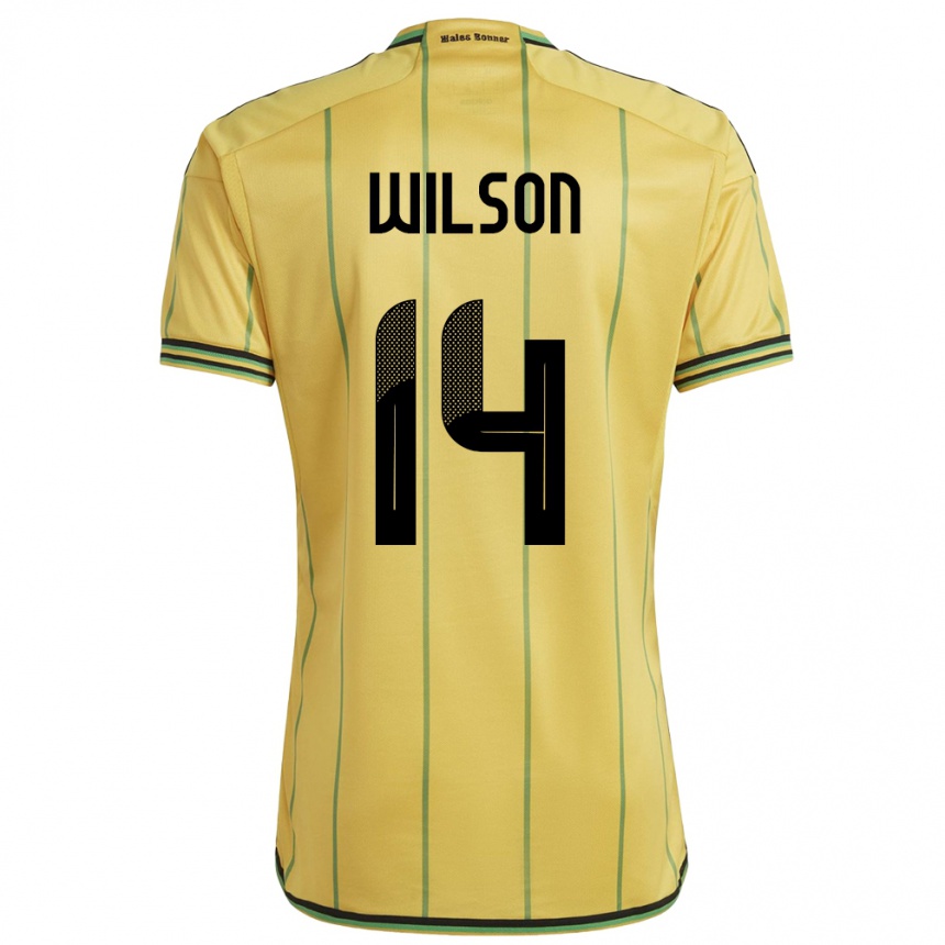 Niño Fútbol Camiseta Jamaica Siobhan Wilson #14 Amarillo 1ª Equipación 24-26 México