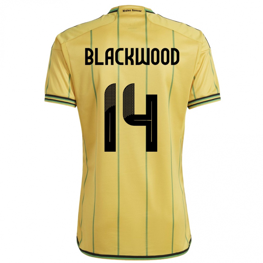 Niño Fútbol Camiseta Jamaica Deneisha Blackwood #14 Amarillo 1ª Equipación 24-26 México