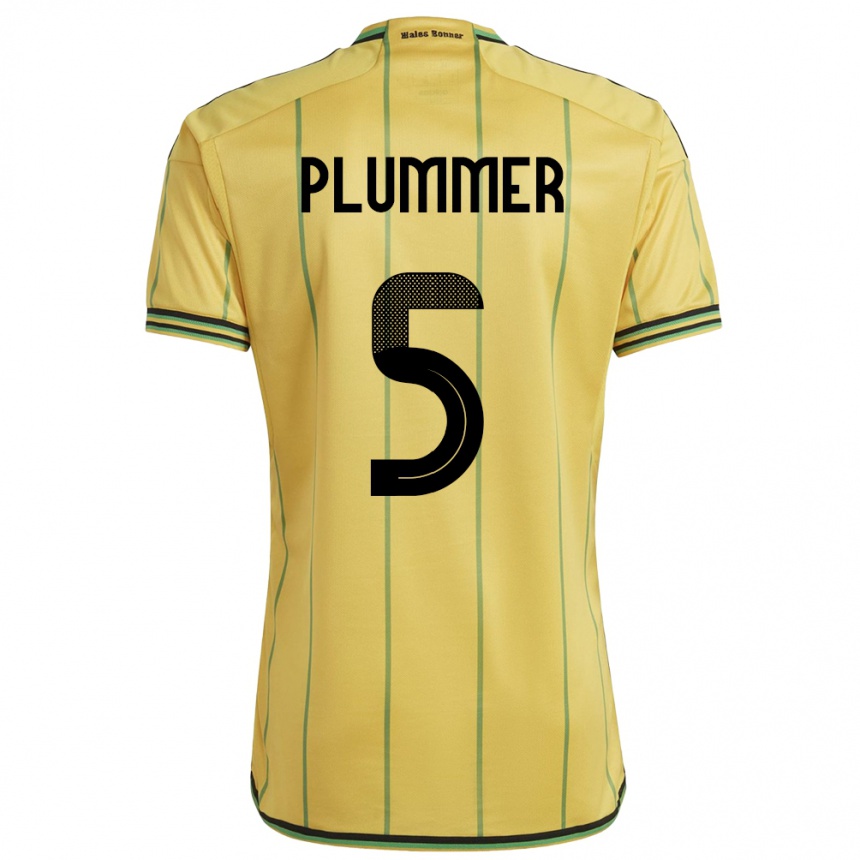 Niño Fútbol Camiseta Jamaica Konya Plummer #5 Amarillo 1ª Equipación 24-26 México