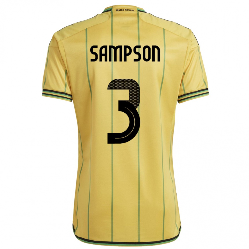 Niño Fútbol Camiseta Jamaica Vyan Sampson #3 Amarillo 1ª Equipación 24-26 México