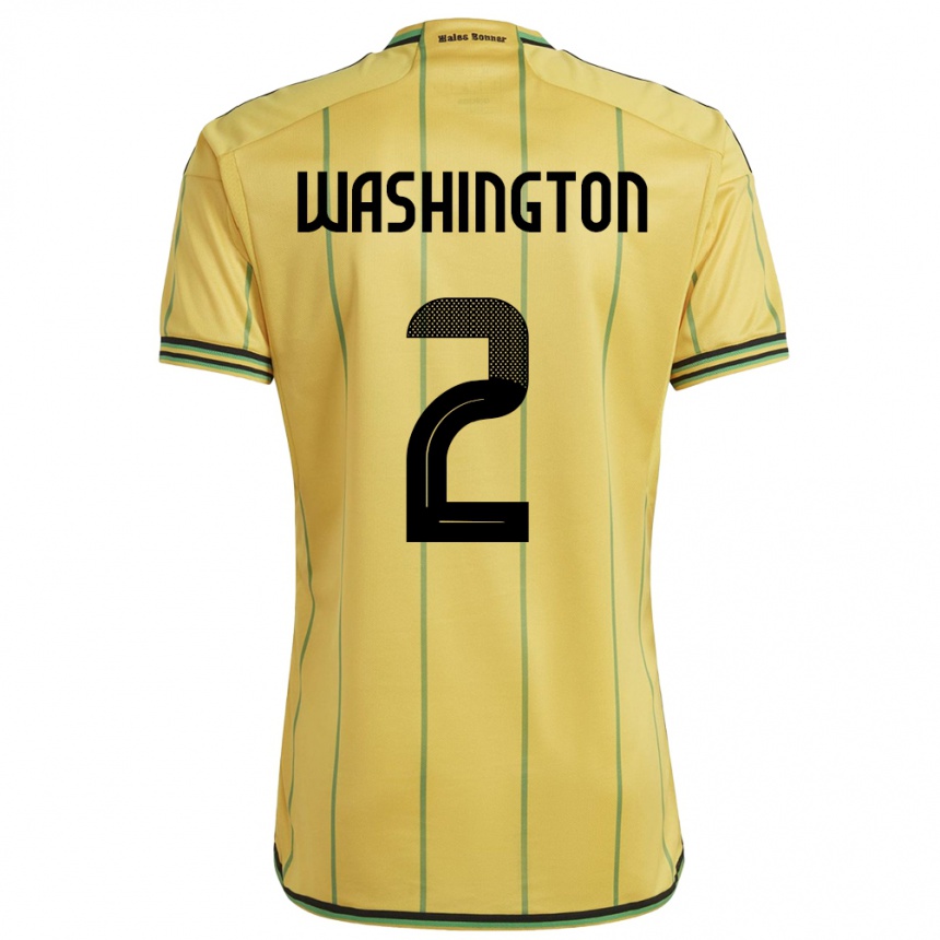 Niño Fútbol Camiseta Jamaica Solai Washington #2 Amarillo 1ª Equipación 24-26 México