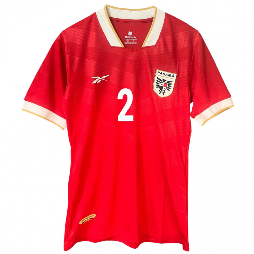 Niño Fútbol Camiseta Panamá Dayane Madrid #2 Rojo 1ª Equipación 24-26 México