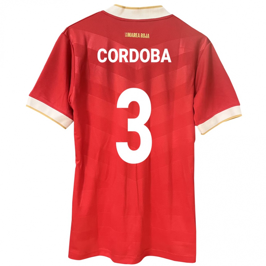 Niño Fútbol Camiseta Panamá José Córdoba #3 Rojo 1ª Equipación 24-26 México