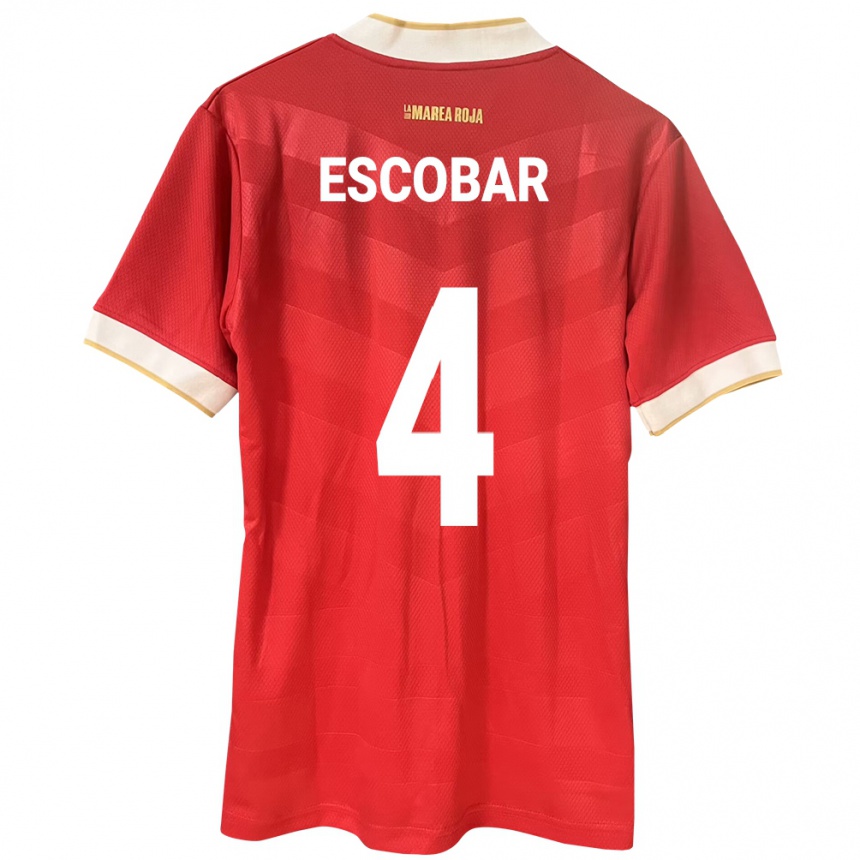 Niño Fútbol Camiseta Panamá Fidel Escobar #4 Rojo 1ª Equipación 24-26 México