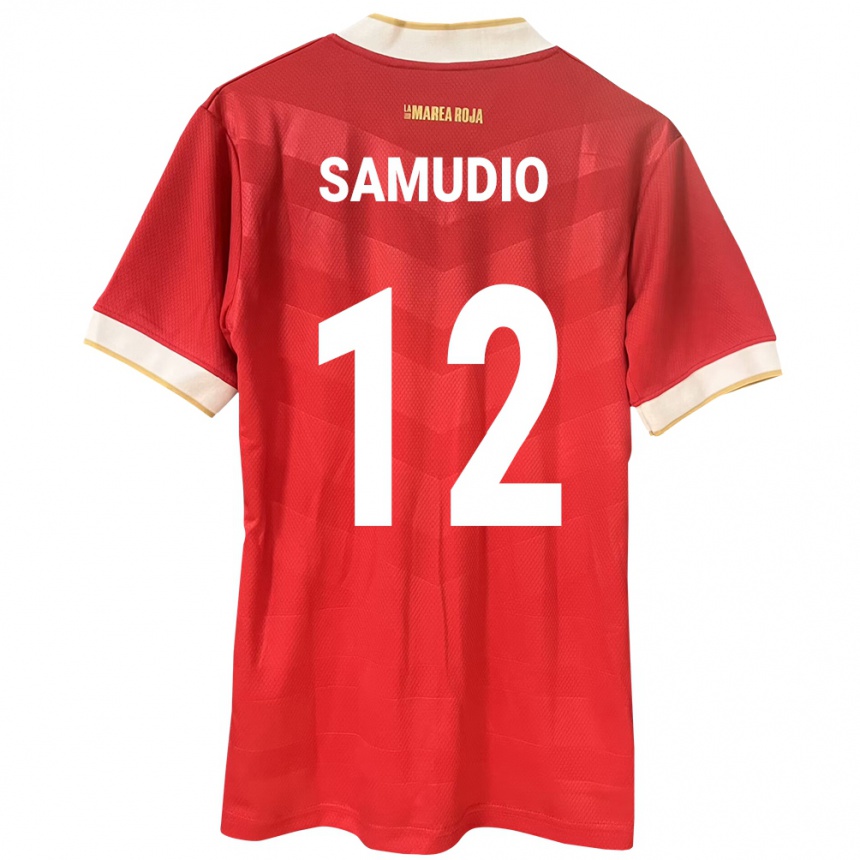 Niño Fútbol Camiseta Panamá César Samudio #12 Rojo 1ª Equipación 24-26 México