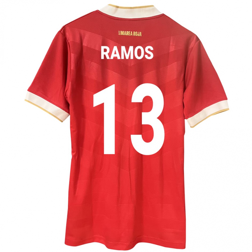 Niño Fútbol Camiseta Panamá Jiovany Ramos #13 Rojo 1ª Equipación 24-26 México