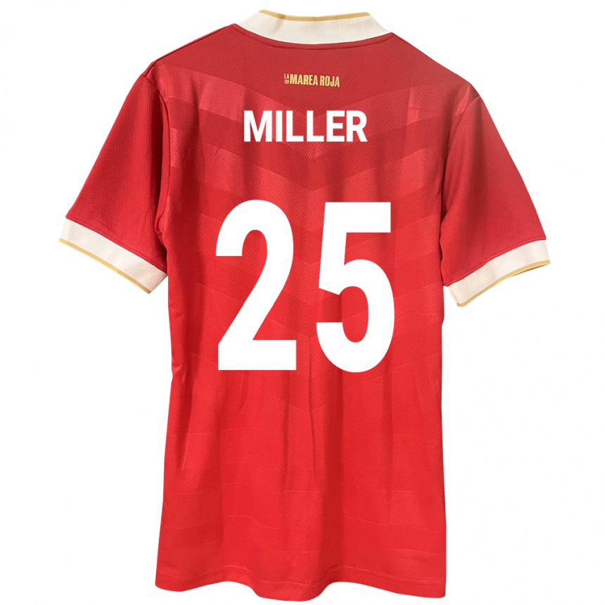 Niño Fútbol Camiseta Panamá Roderick Miller #25 Rojo 1ª Equipación 24-26 México