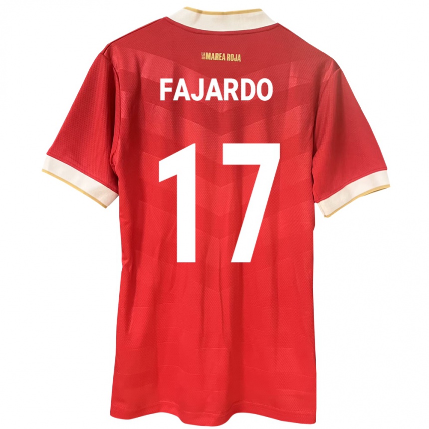 Niño Fútbol Camiseta Panamá José Fajardo #17 Rojo 1ª Equipación 24-26 México