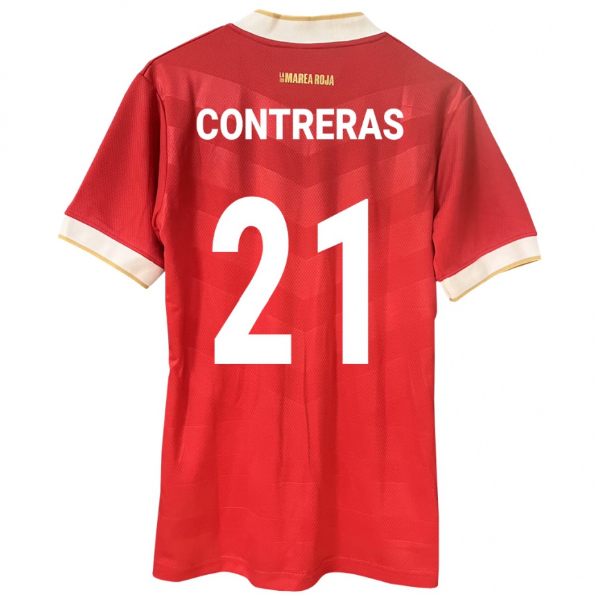 Niño Fútbol Camiseta Panamá Davis Contreras #21 Rojo 1ª Equipación 24-26 México