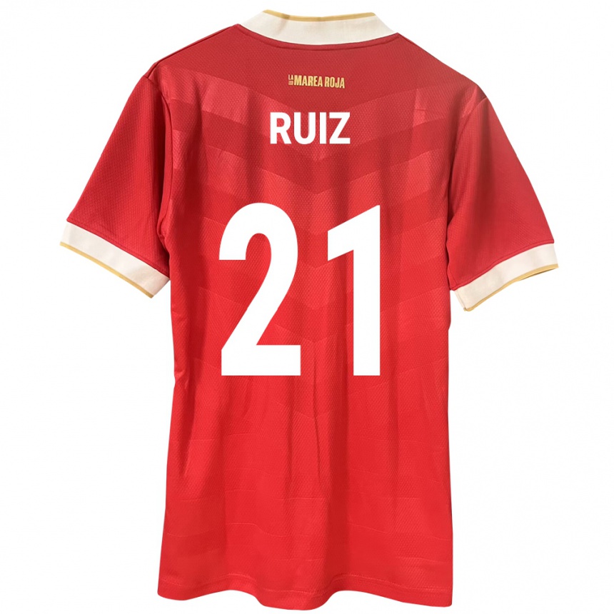 Niño Fútbol Camiseta Panamá Alberto Ruiz #21 Rojo 1ª Equipación 24-26 México