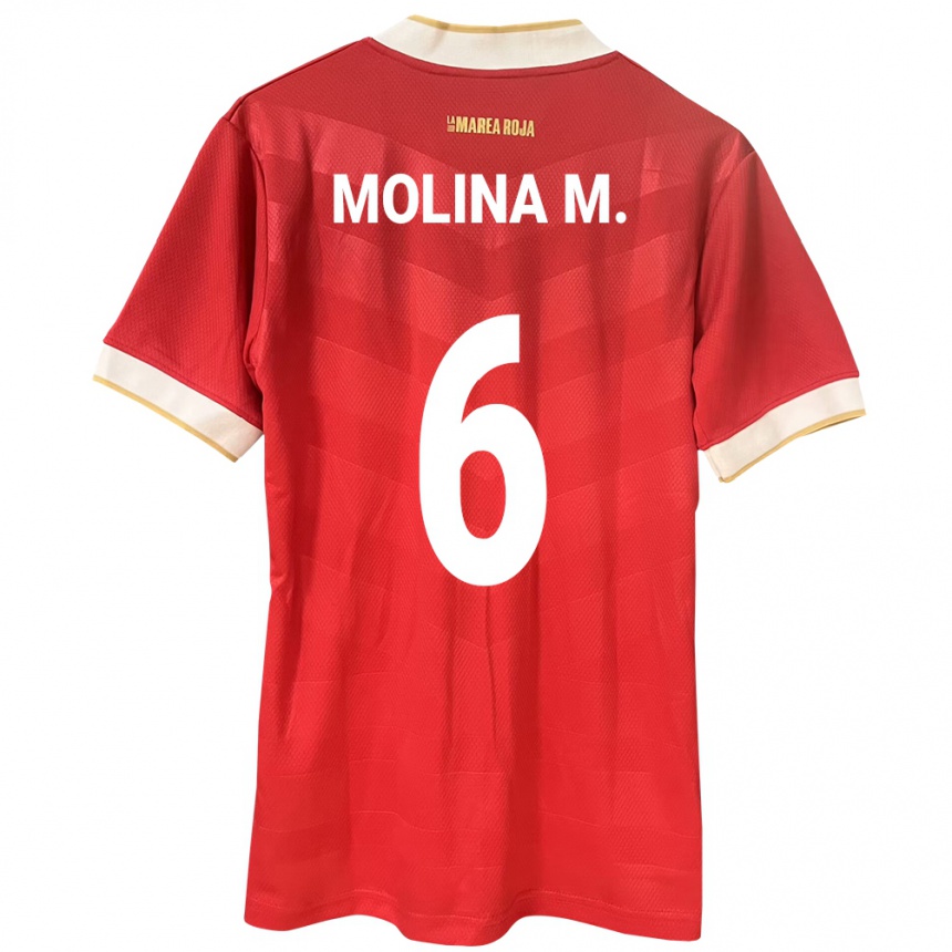 Niño Fútbol Camiseta Panamá Mariana Molina #6 Rojo 1ª Equipación 24-26 México