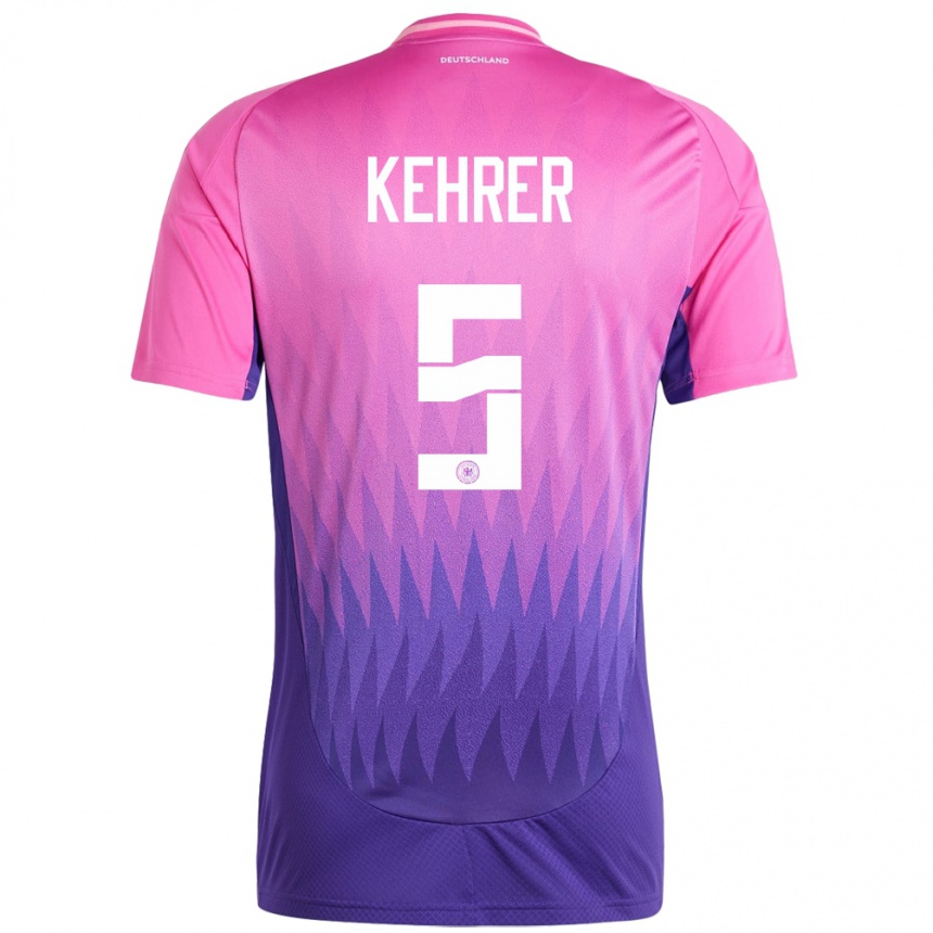 Niño Fútbol Camiseta Alemania Thilo Kehrer #5 Rosado Morado 2ª Equipación 24-26 México