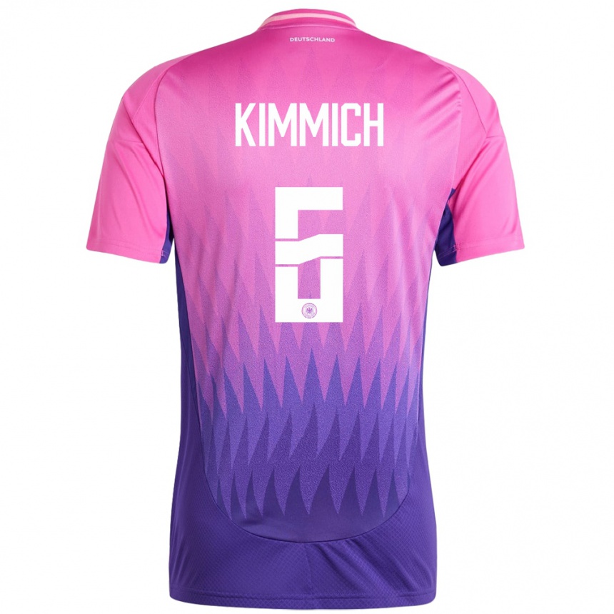 Niño Fútbol Camiseta Alemania Joshua Kimmich #6 Rosado Morado 2ª Equipación 24-26 México