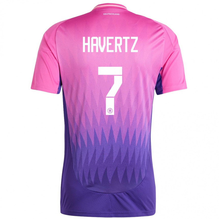 Niño Fútbol Camiseta Alemania Kai Havertz #7 Rosado Morado 2ª Equipación 24-26 México