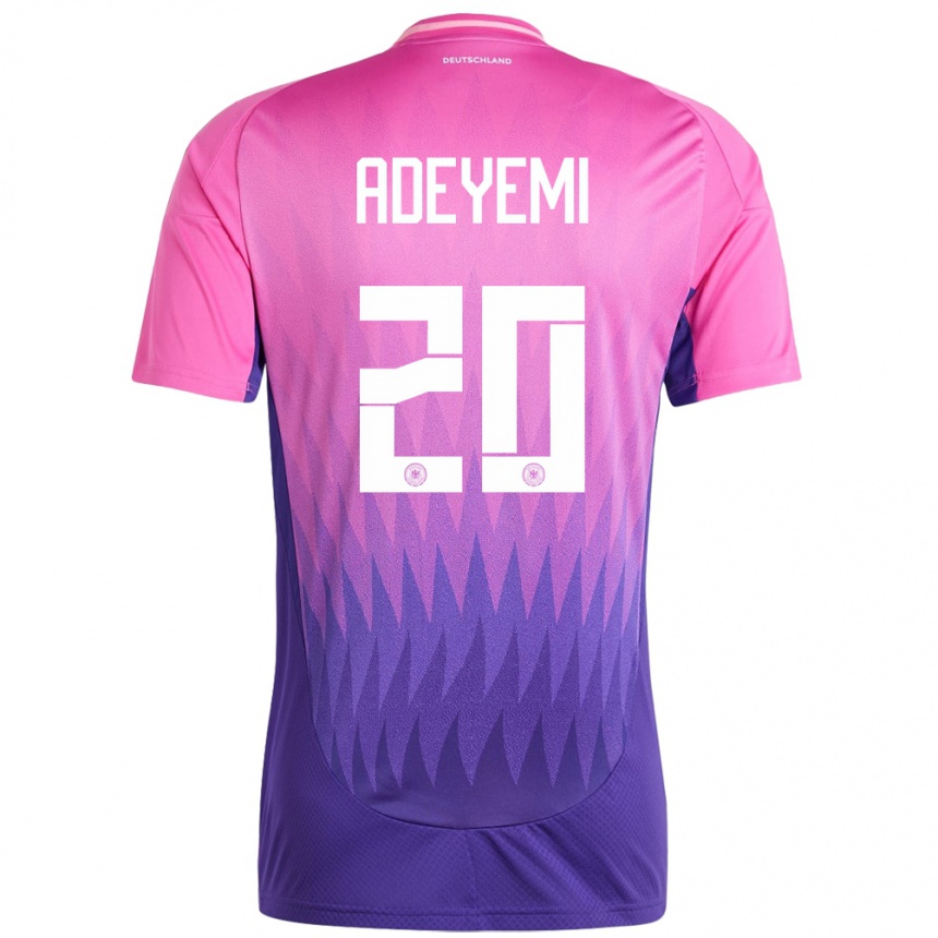 Niño Fútbol Camiseta Alemania Karim Adeyemi #20 Rosado Morado 2ª Equipación 24-26 México