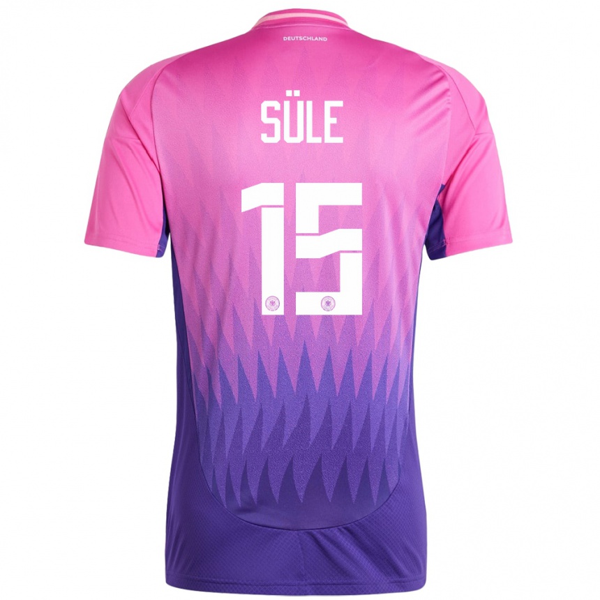 Niño Fútbol Camiseta Alemania Niklas Sule #15 Rosado Morado 2ª Equipación 24-26 México