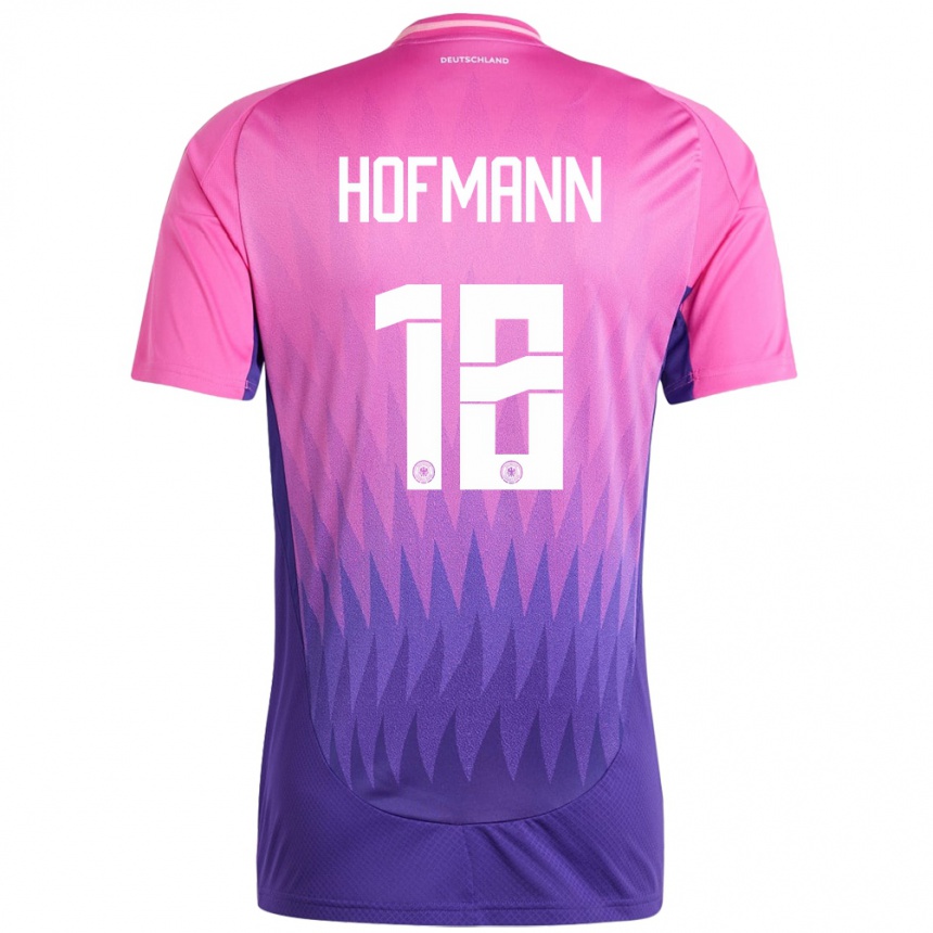 Niño Fútbol Camiseta Alemania Jonas Hofmann #18 Rosado Morado 2ª Equipación 24-26 México